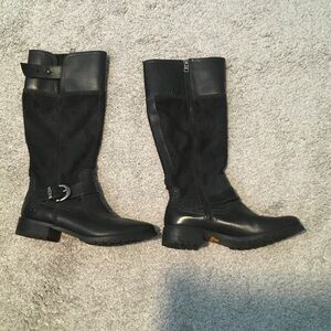 Timberland Black Leather Heeled Boots
